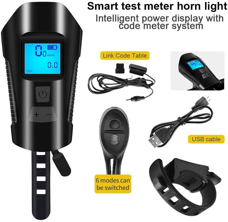 Super Bright USB Rechargeable Waterproof Bicycle Front Headlight with 6 Modes