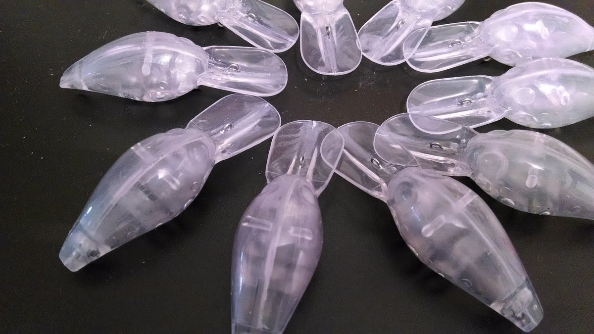 10 Pcs Unpainted Rattling Fishing Lure Blanks - Pre Rapala Wiggle Wart Reborn