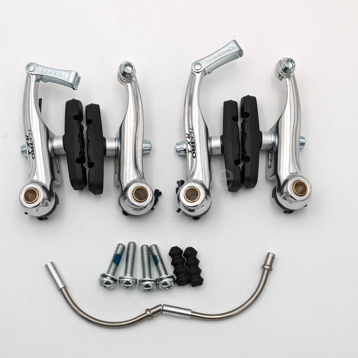 Cyclocross V-Brakes Set - Tektro RX1 Mini Front & Rear Brake Calipers, Silver