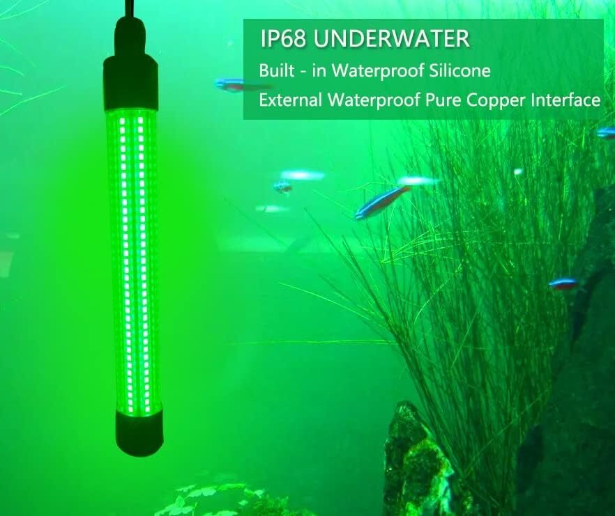 12V Green Underwater LED Fishing Light - Night Fish Attractor, 50,000lm