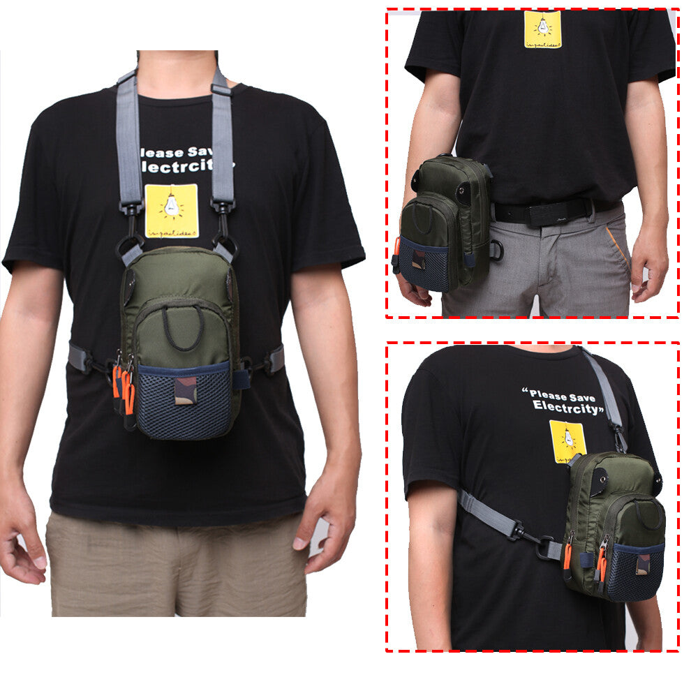 Fly Fishing Chest Bag Lightweight Waist Pack Tackle Organizer Black