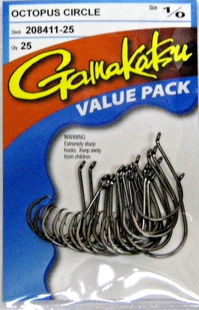 Gamakatsu Offset Circle Fishing Hooks Value Pack All Sizes 8/0-8