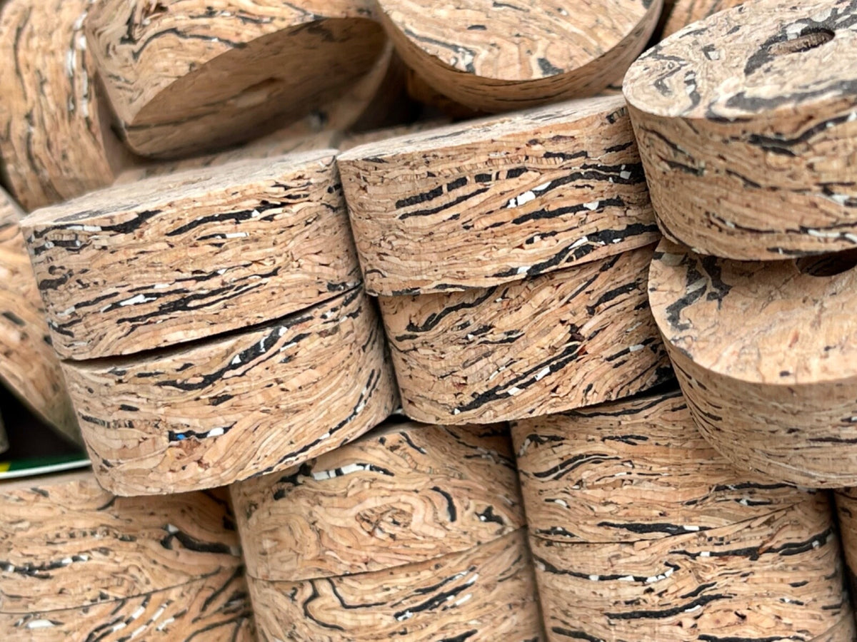 White Burl Cork Rings - 36 Pack 1 1/4" x 1/2" Hole Craft Supplies