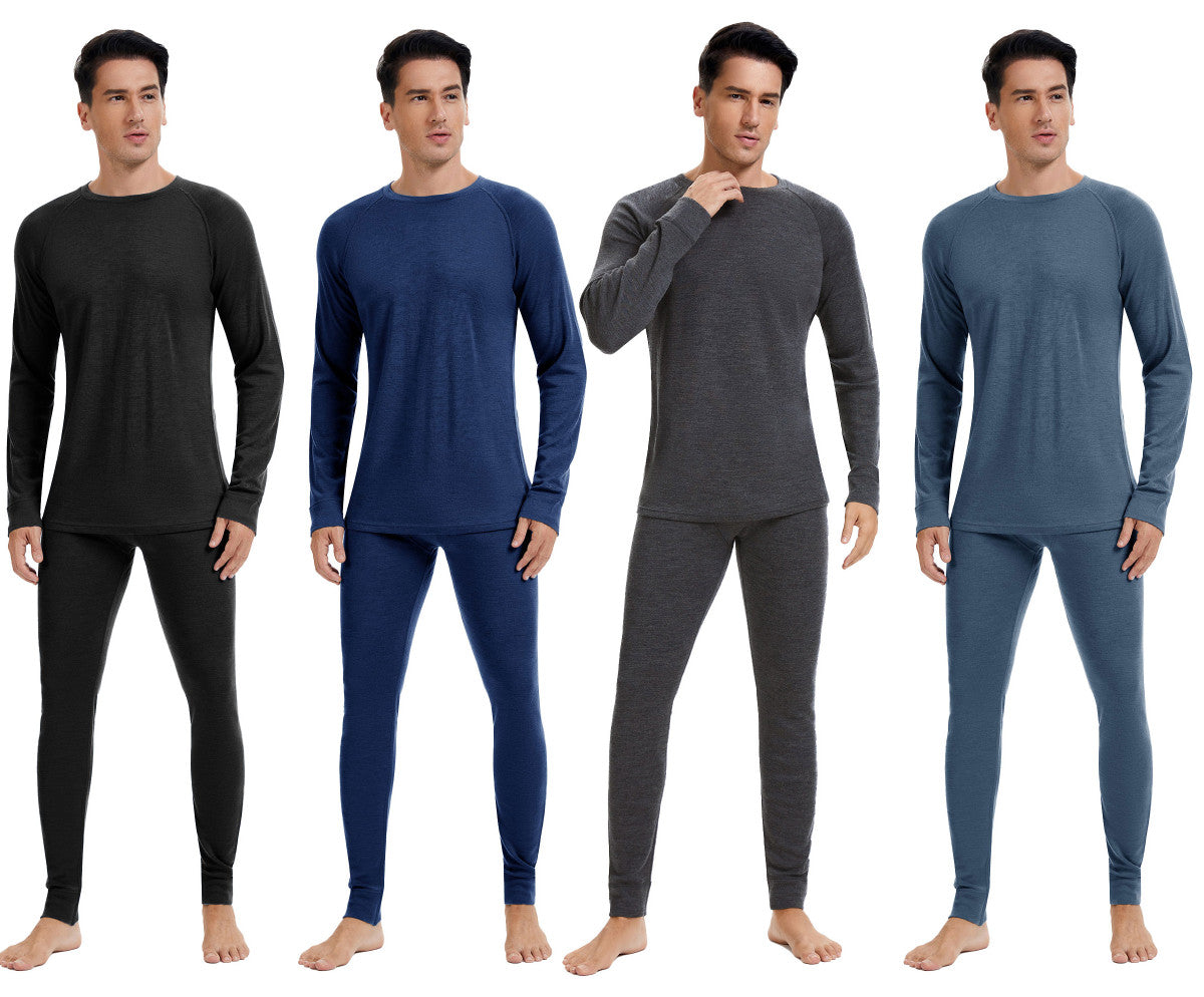 Men's Merino Wool Base Layer Set Thermal Underwear Midweight S-XL