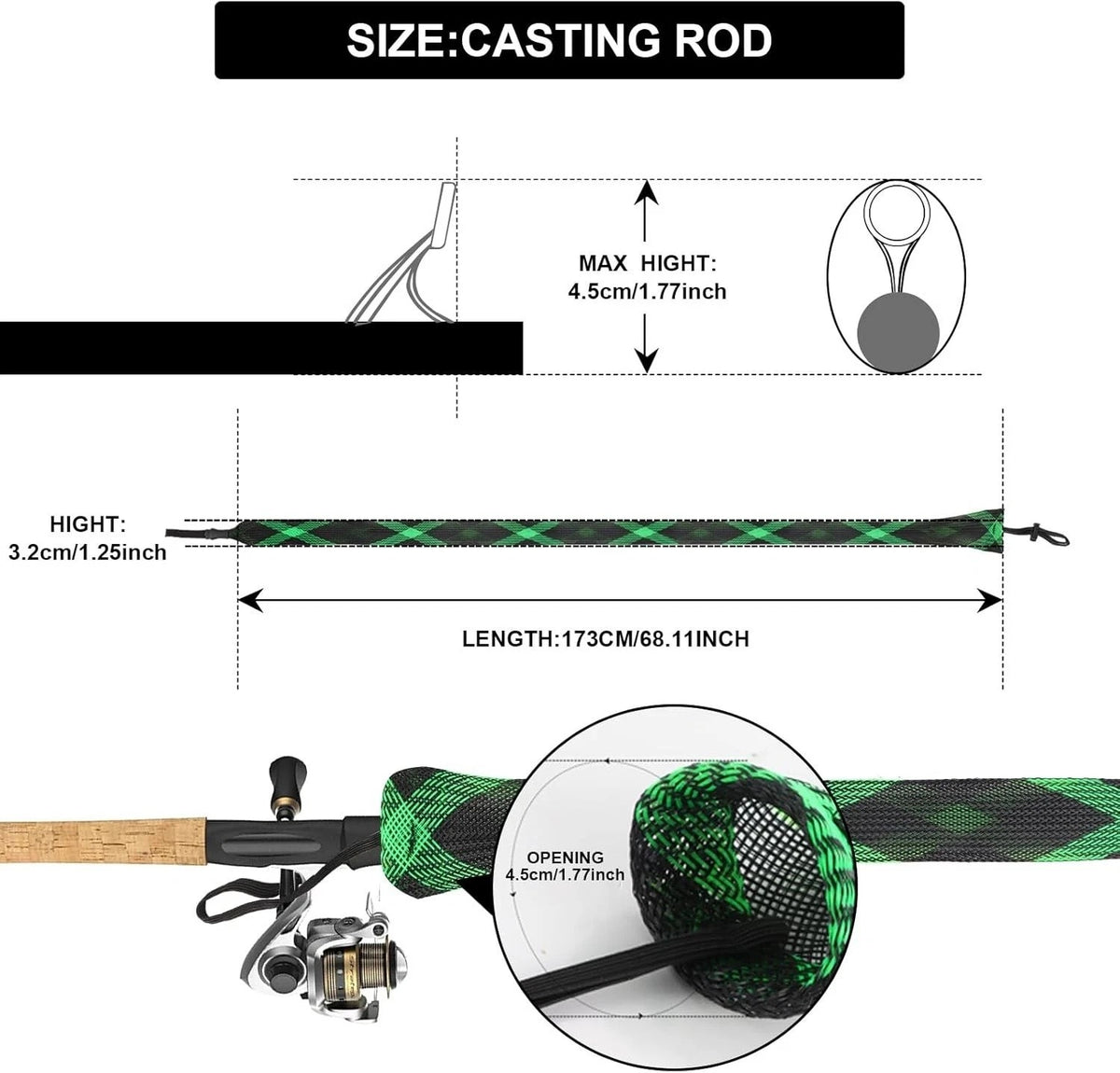 10PCS Fishing Rod Sleeve Covers - Water-Resistant, Protect & Organize Poles