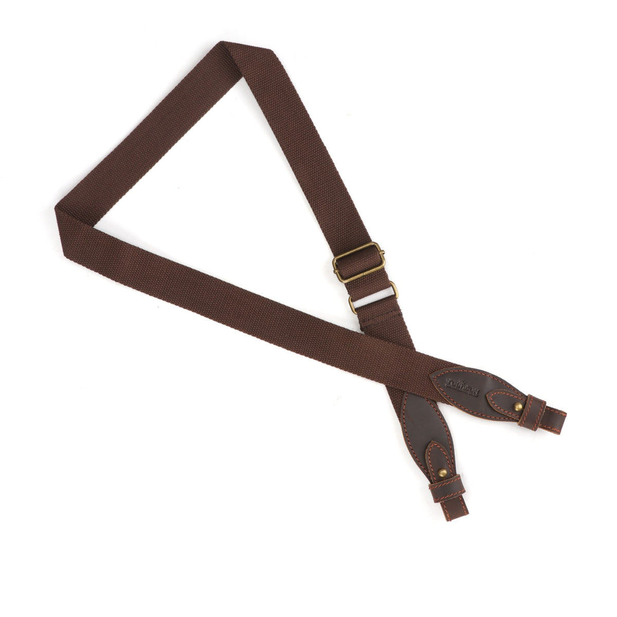 Adjustable Hunting Rifle Sling Webbing Strap with Leather Ends - Universal Fit
