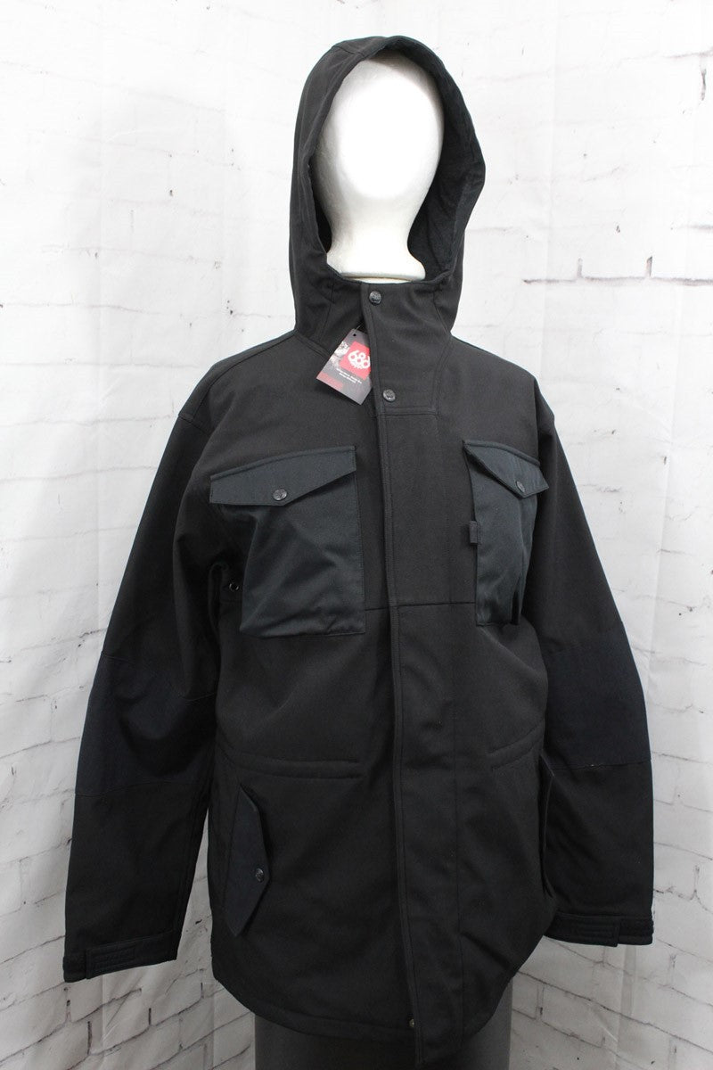 Men's Utility Softshell Jacket - Black, Waterproof & Breathable, Large