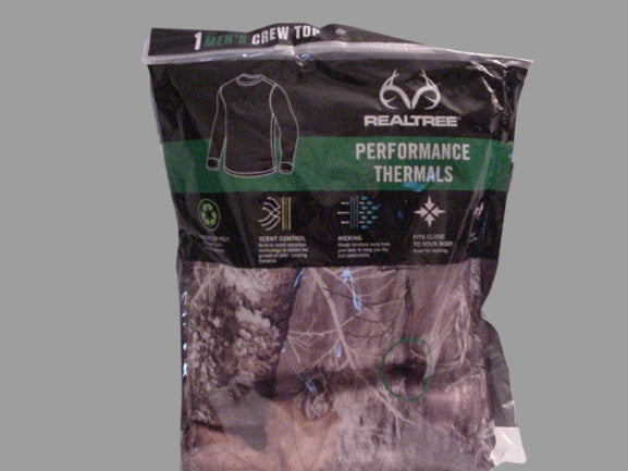 Men's Camouflage Thermal Crew Top Performance Scent Control