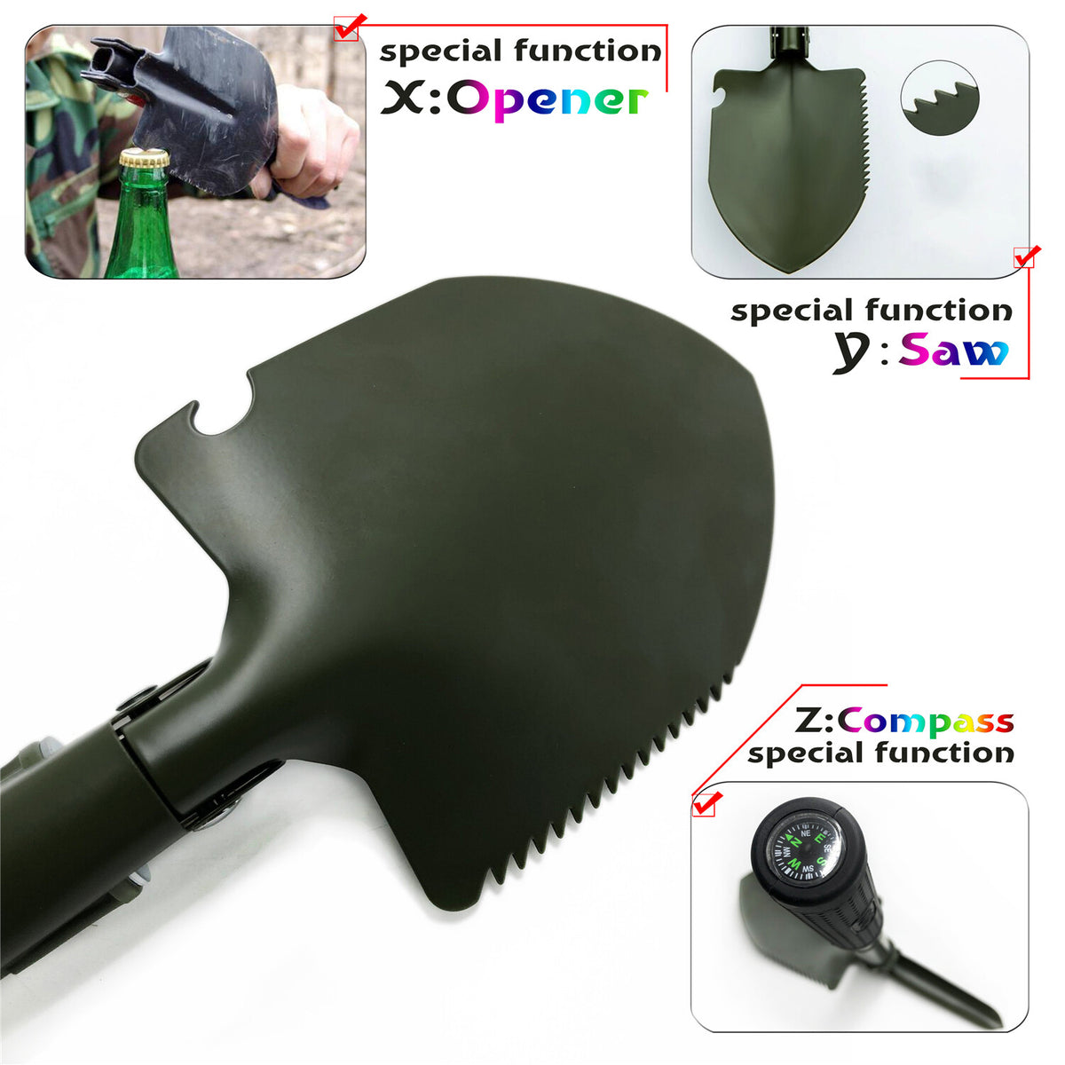 Multi-Function Military Folding Shovel - Survival, Camping & Garden Tool