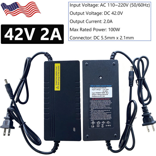 Electric Bicycle Lithium Battery Charger 42V/54.6V 2A/5A Smart Power Adapter