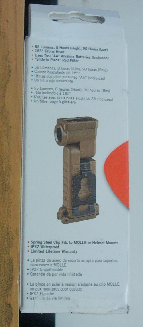 Military-Style Tactical LED Flashlight with 2 AA Batteries Coyote