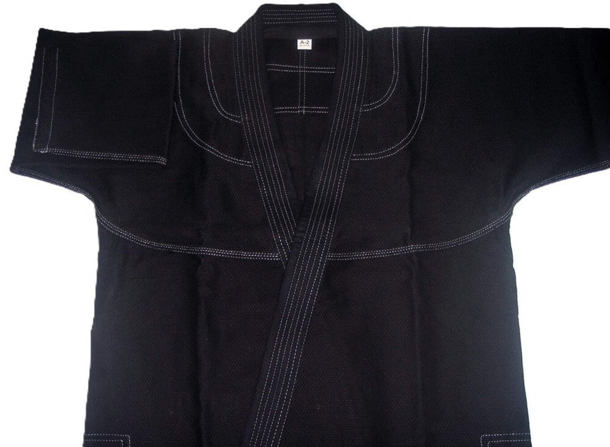Brazilian Jiu Jitsu Gi Uniform Set with Free Belt - Black and Gray