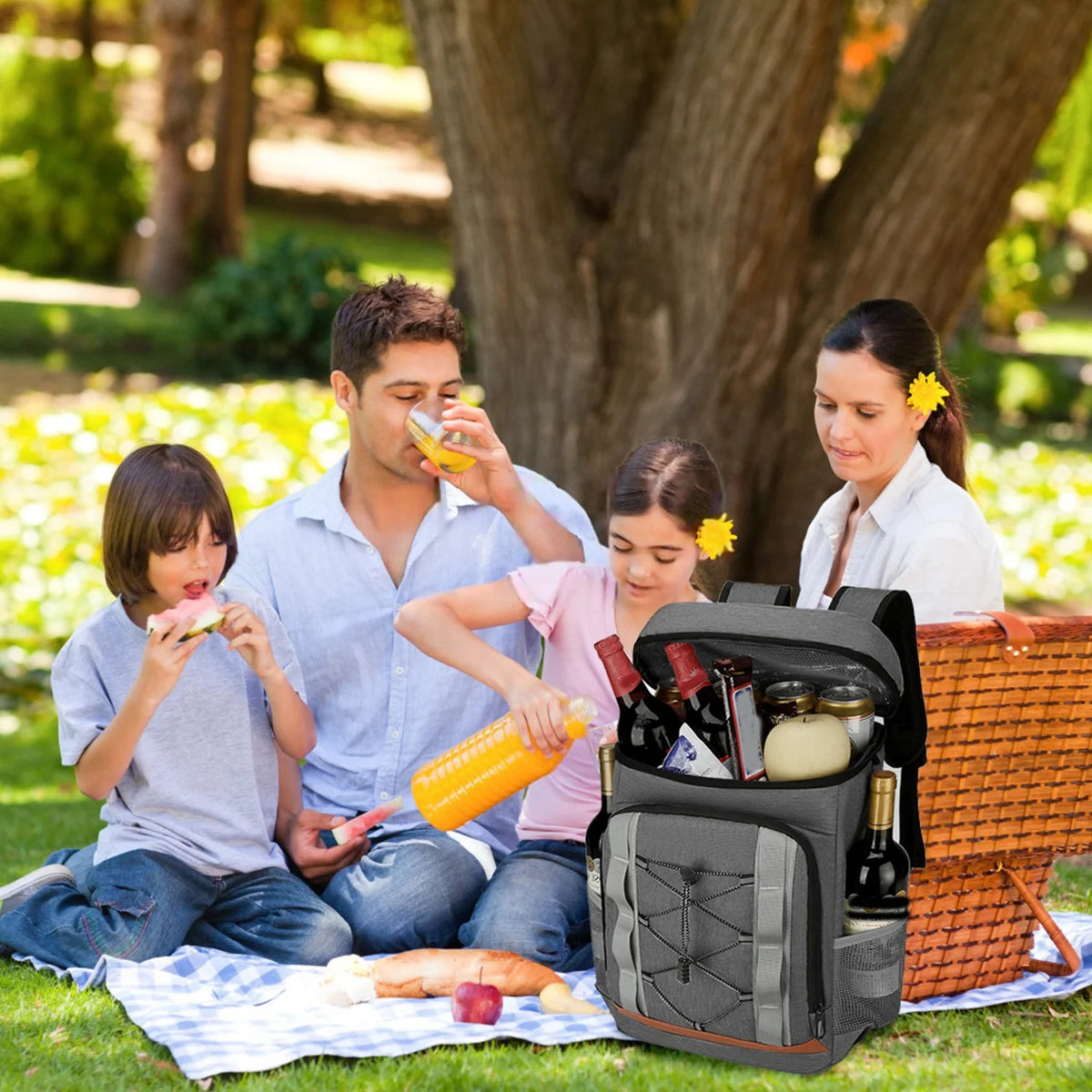 Insulated Cooler Backpack 25L Leakproof for Camping Beach Fishing