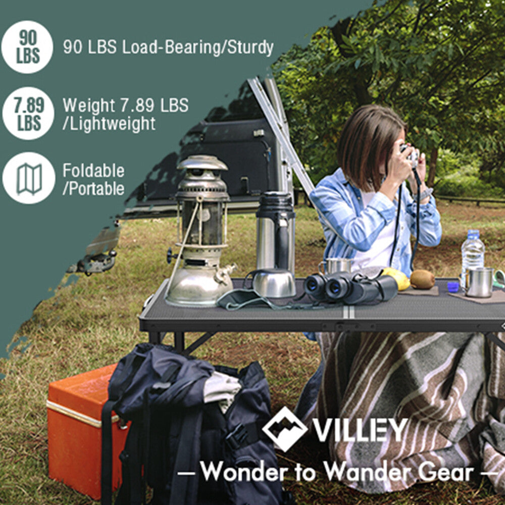 Portable Camping Table 3ft Folding Table Lightweight Outdoor Picnic Desk