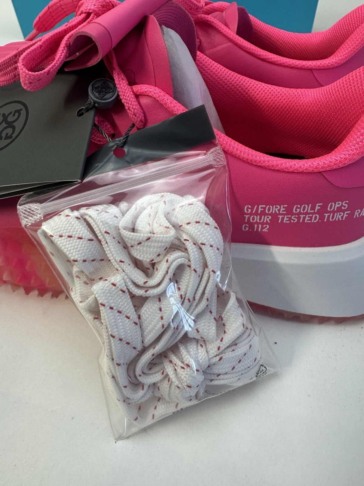 G/FORE Ladies Leather Camo Golf Shoes Size 5 Pink Waterproof Kiltie