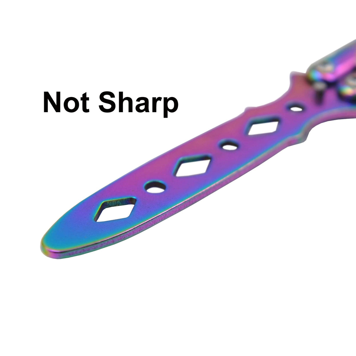 Stainless Steel Butterfly Trainer Practice Tool - Unsharp Blade for Safe Flipping