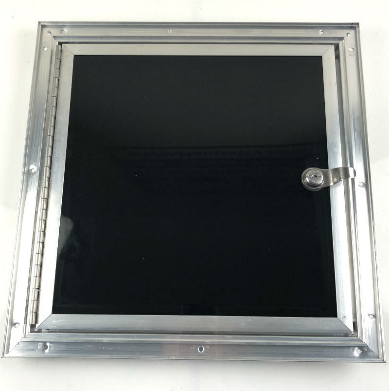 14x14 Black Fuel Door for ATV Snowmobile Trailers with Lock & Latch