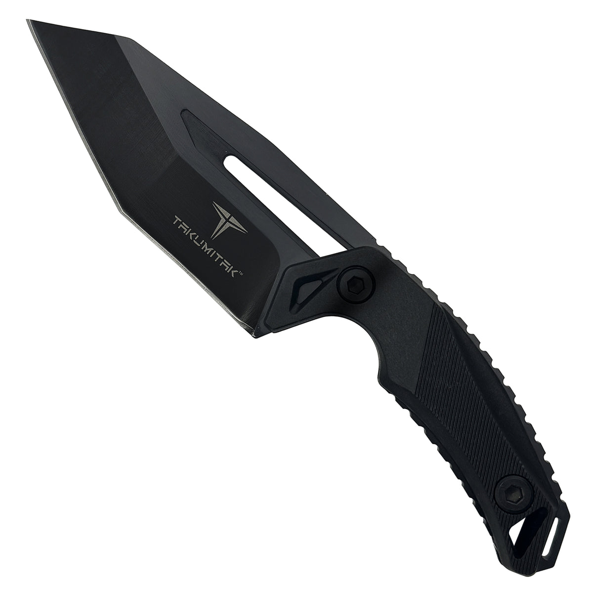 6.5-Inch Full Tang Tanto Fixed Blade Knife with MOLLE Webbing Clip