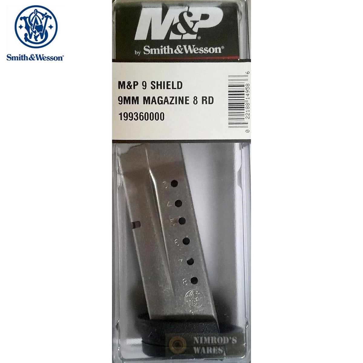 9mm Magazine - 8 Rounds Stainless Steel for Smith & Wesson M&P Shield