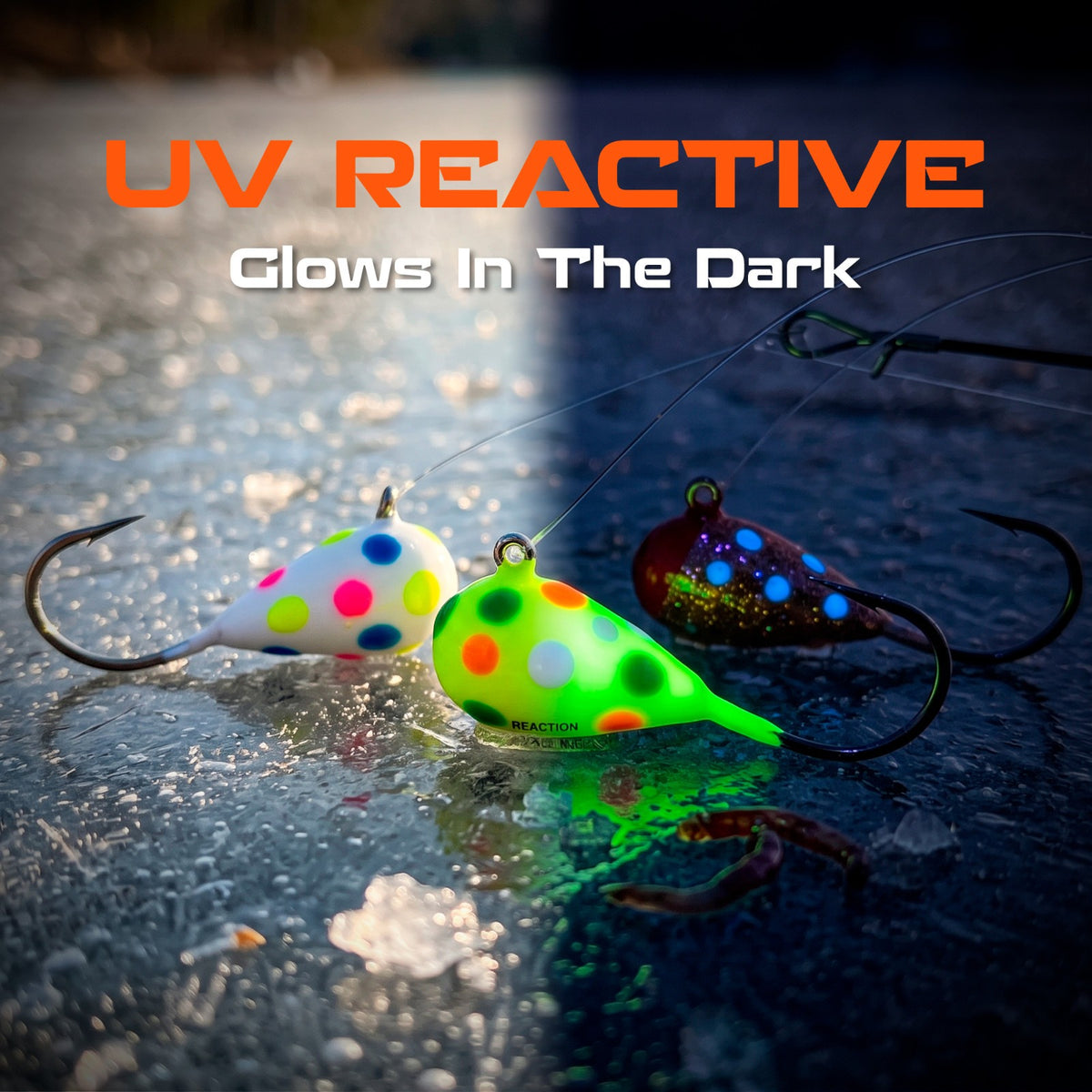 Ice Fishing Jigs Tungsten Lures for Panfish Crappie Perch Glow-Effect