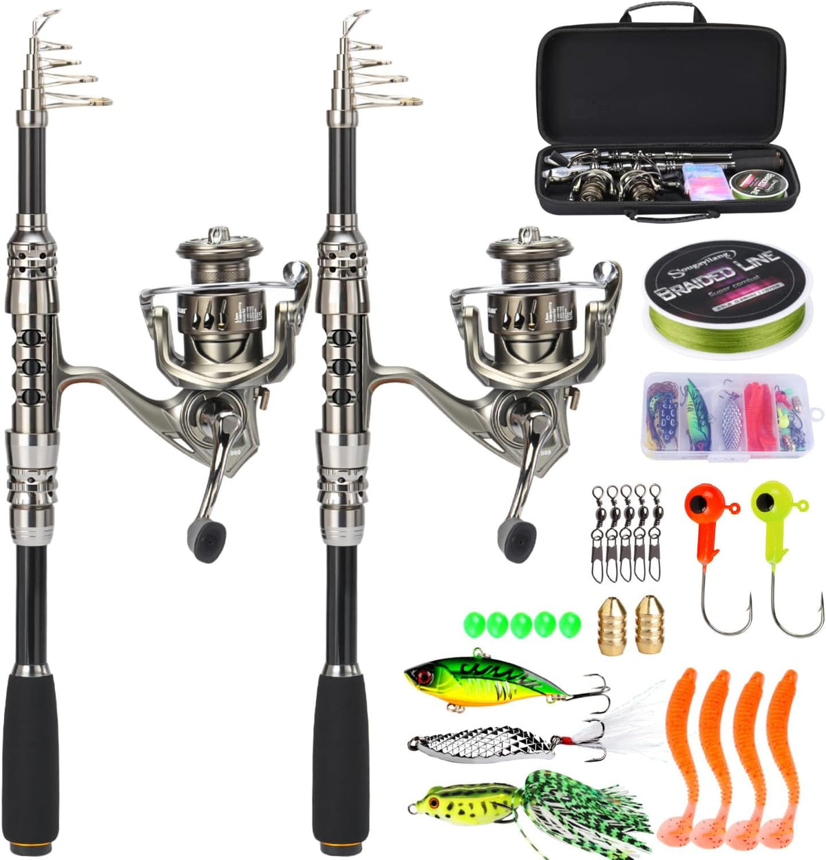 Telescopic Fishing Rod and Reel Combo – 5.9FT Spinning Carbon Fiber Set