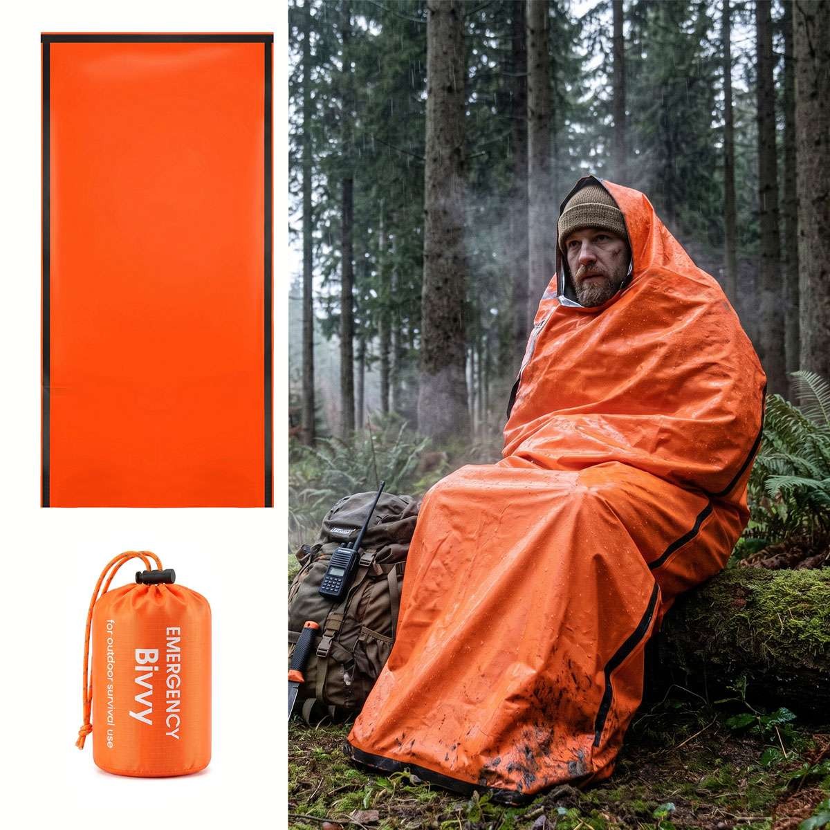 Emergency Thermal Sleeping Bags Waterproof Outdoor Survival Blankets Set