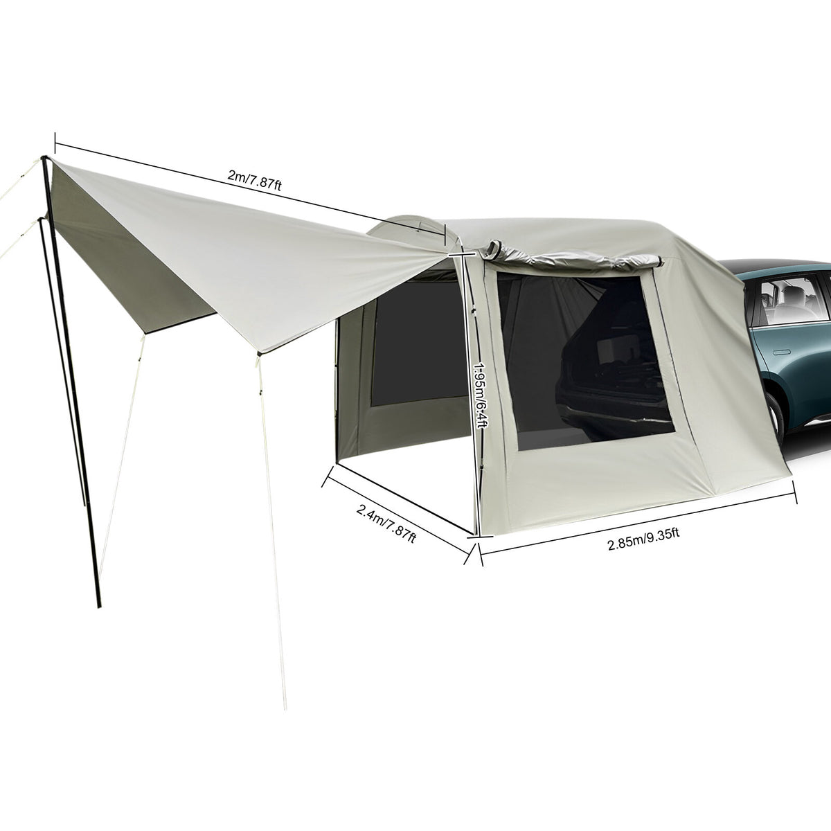 Car Awnings Outdoor Tent - Portable Car Camping Shelter with Storage Bags