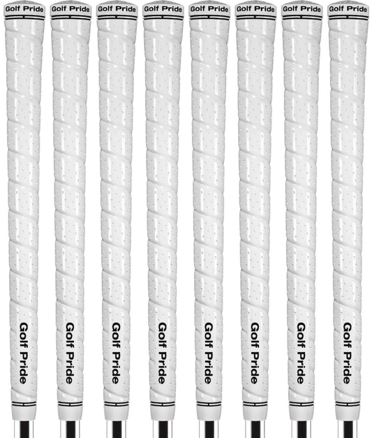 Golf Pride Tour Wrap 2G Midsize White Golf Grips Set of 8 - High Tack