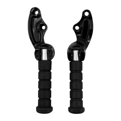 Motorcycle Passenger Foot Pegs Rear Footrest - Gloss Black