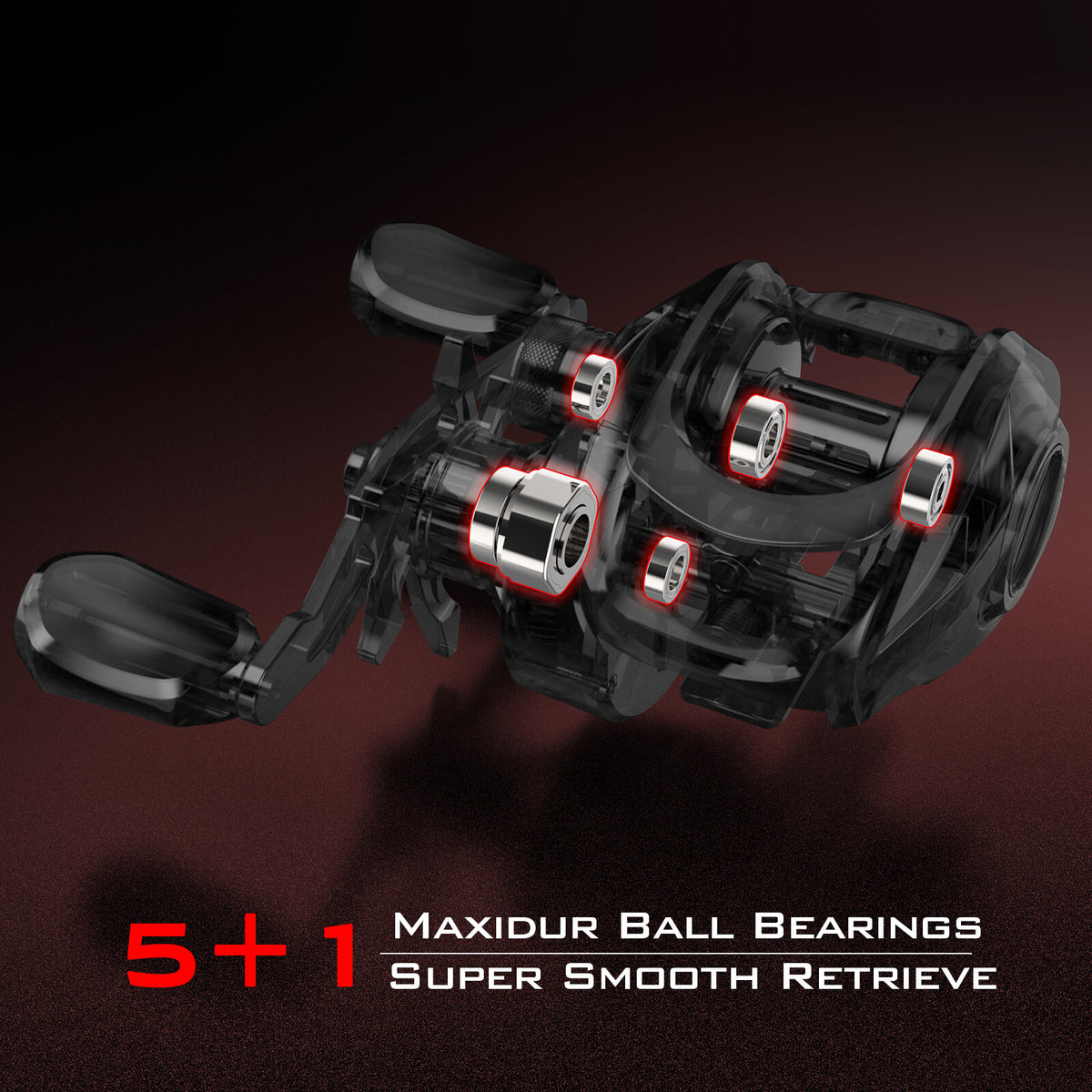 Baitcasting Fishing Reel 7.2:1 Gear Ratio Lightweight Graphite Frame