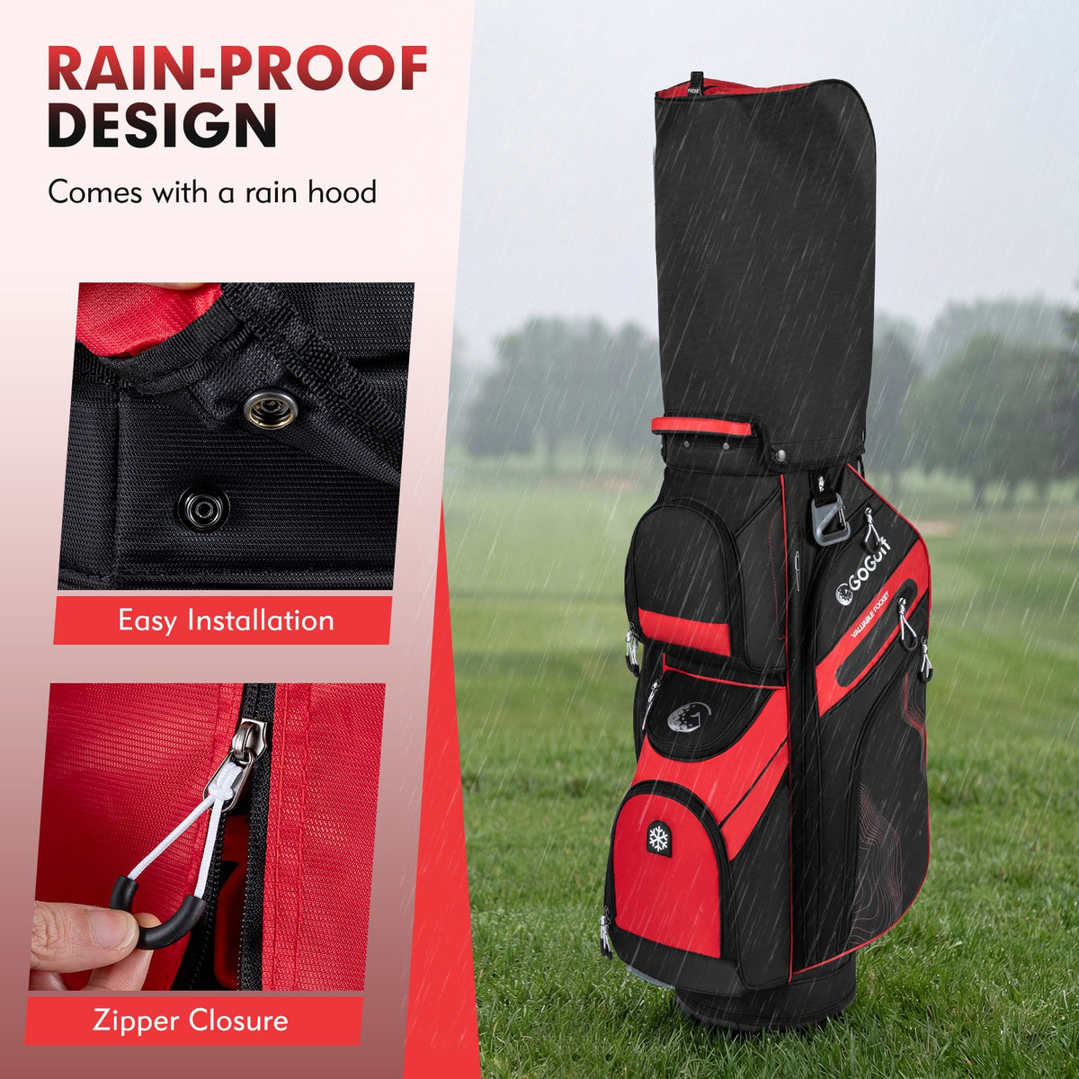 Golf Cart Bag with 14-Way Full Length Dividers and Multiple Pockets
