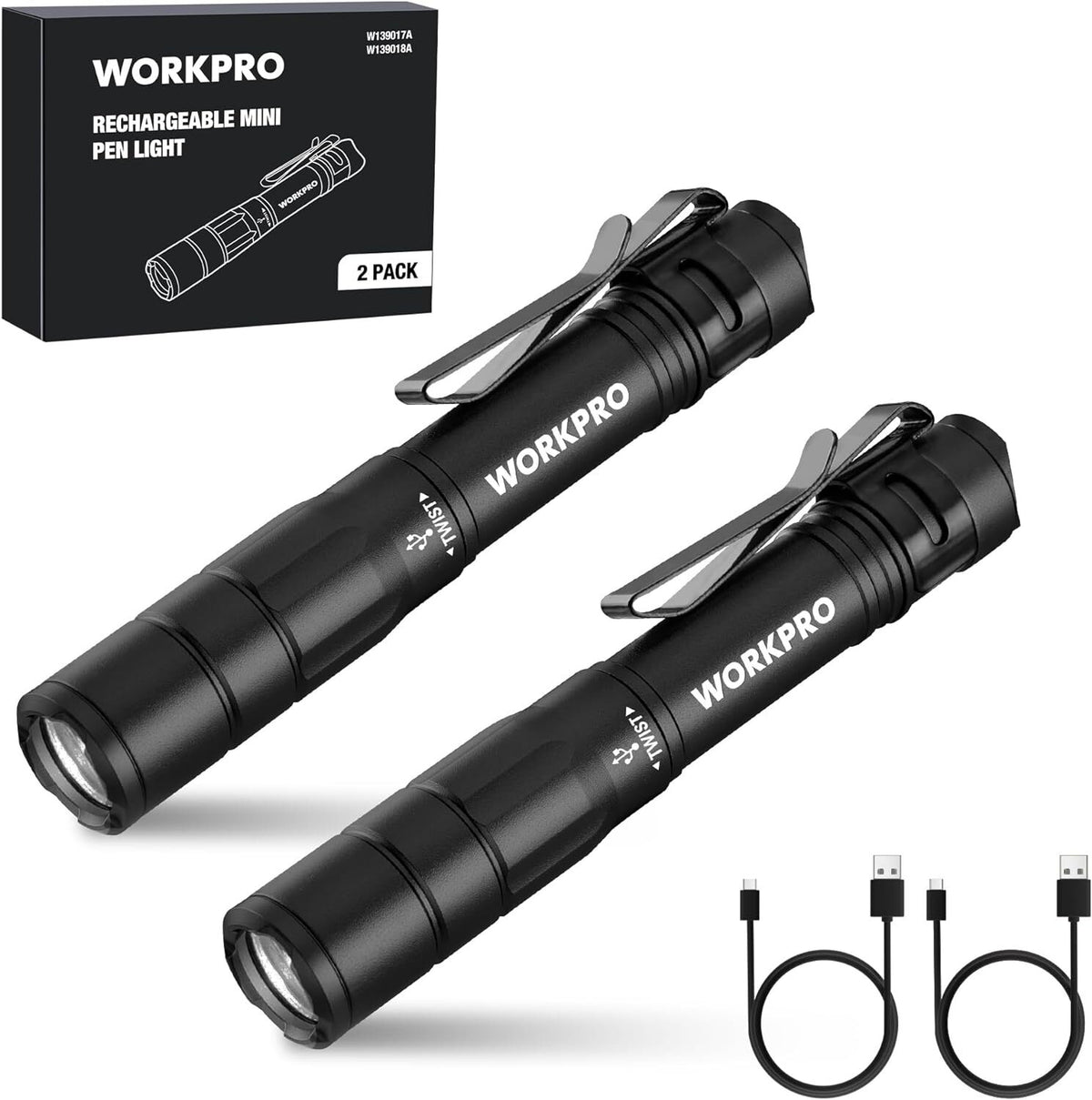 Rechargeable Mini LED Flashlight - Compact EDC Pen Light with 4 Modes, IPX4 Water Resistance