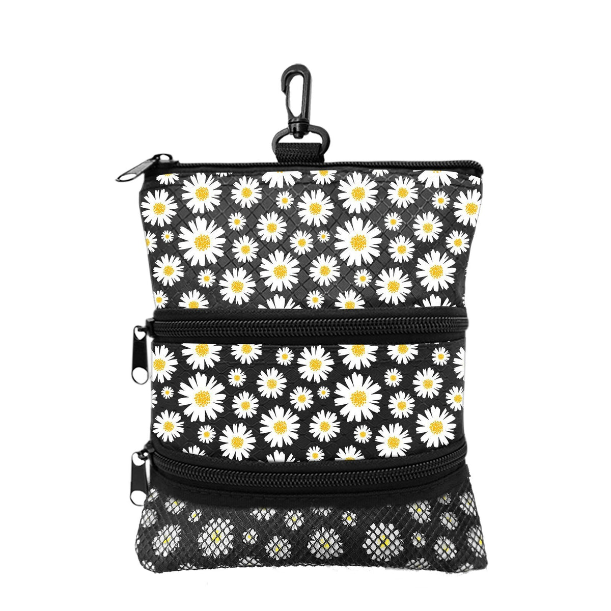 Golf Bag Valuables Pouch with Multiple Pockets and Zipper Hook - Portable Golf Accessory