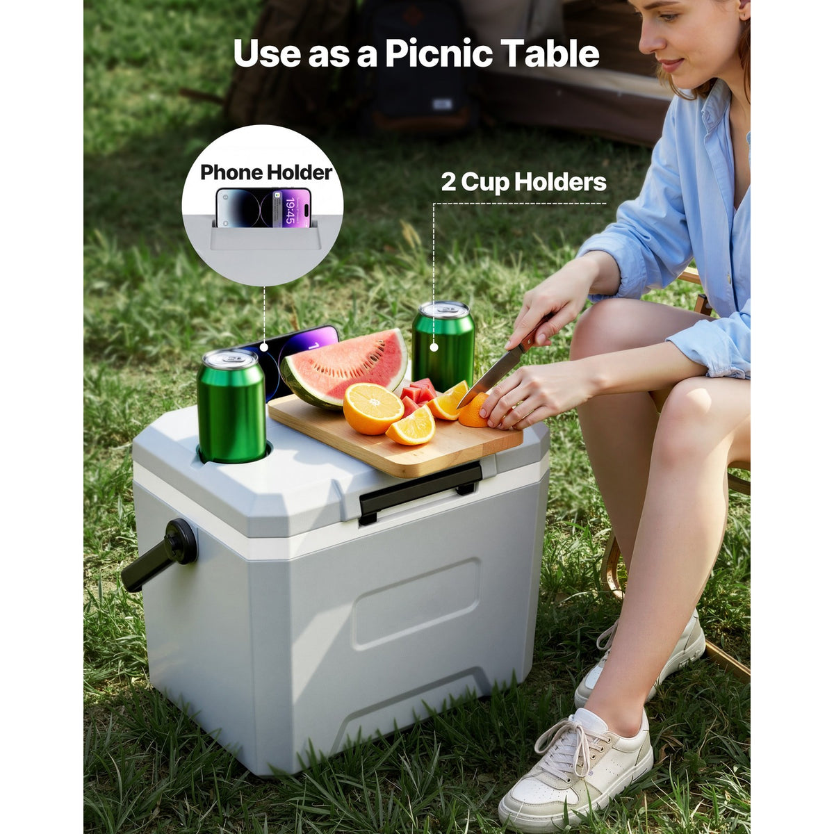17QT Portable Hard Cooler - Leak-Resistant Camping & Outdoor Cooler Box