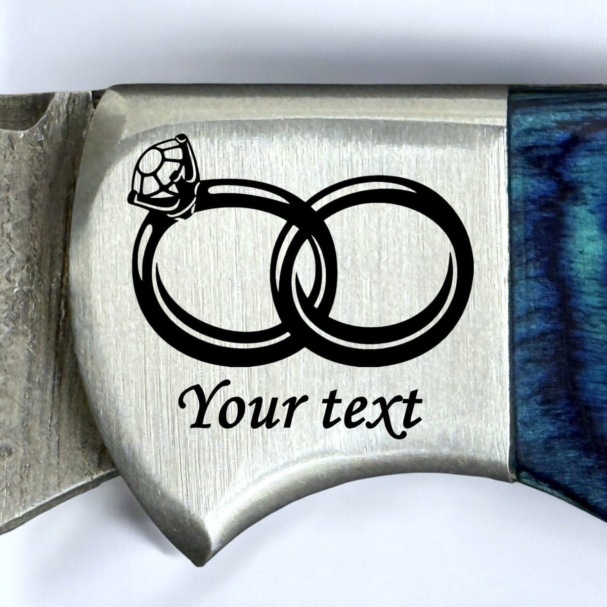 Personalized Damascus Folding Pocket Knife with Rosewood Handle