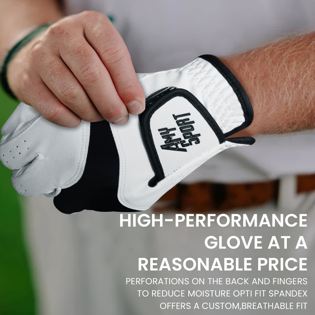Men's Golf Gloves 6 Pack All Weather Leather Grip Left Hand - Multiple Sizes