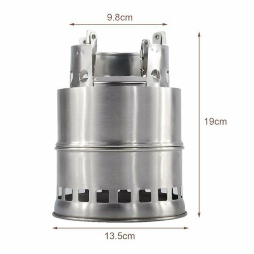 Portable Wood Burning Stove Stainless Steel Camping Stove Outdoor Cooking