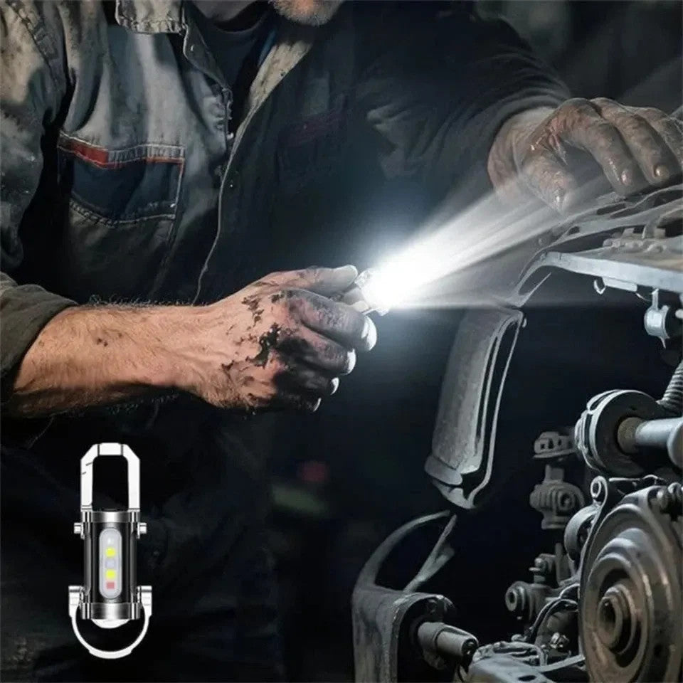Rechargeable Mini LED Keychain Flashlight Waterproof Portable Torch for Camping