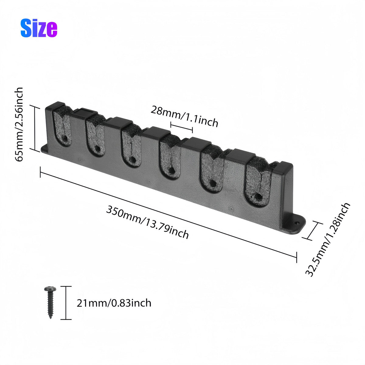 Vertical Fishing Rod Rack Wall Mount Holder for 6 Poles Storage Stand