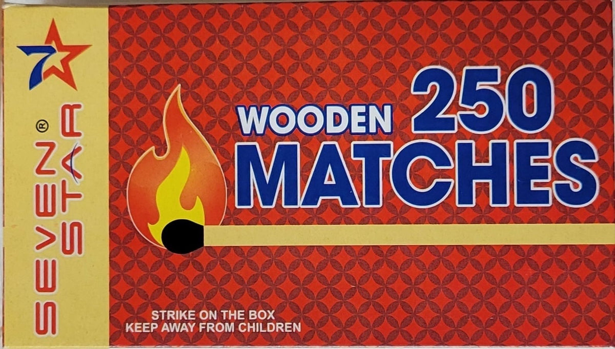 Safety Matches 4 Pack - Large Strike-On-Box Wooden Matchsticks for Kitchen