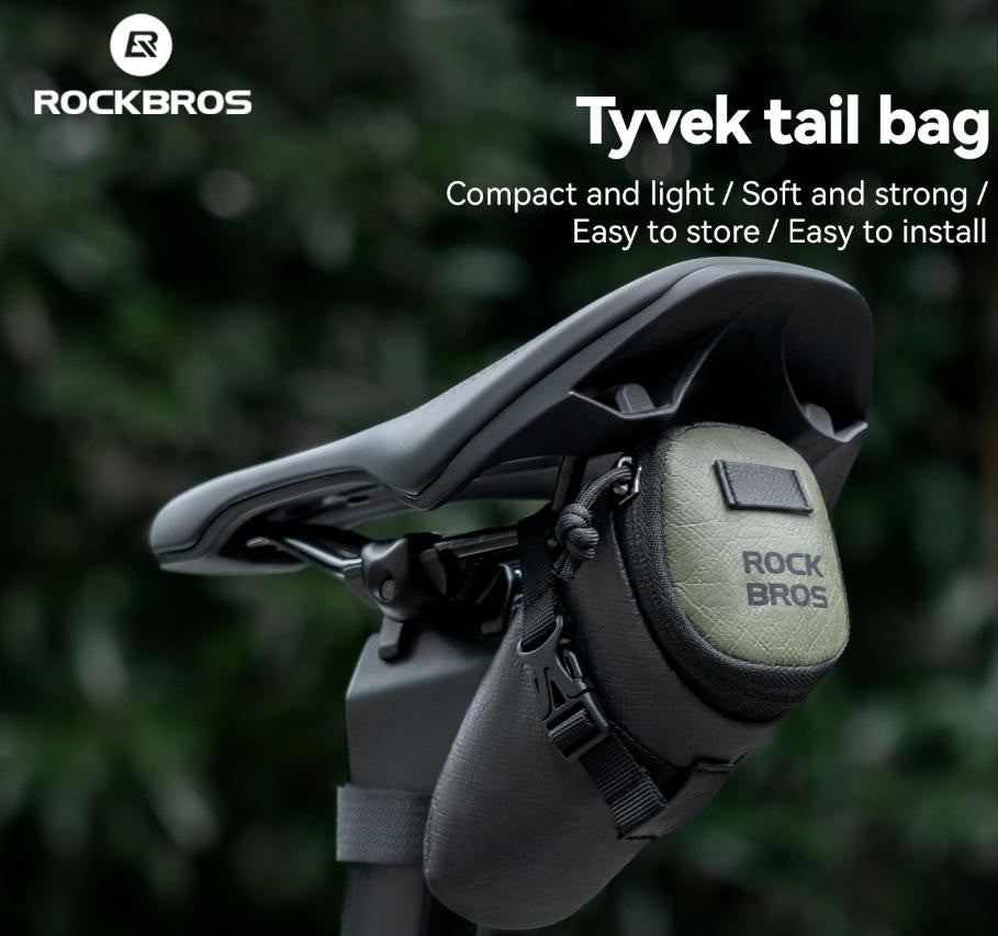 Water-Resistant Bike Saddle Bag with Light Strip - Under Seat Cycling Storage
