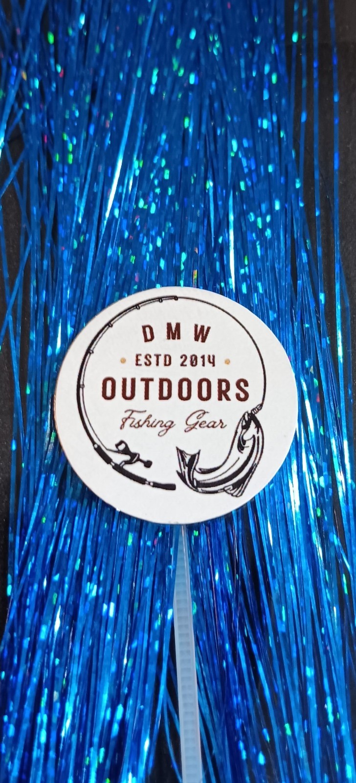 Fly Tying Flashabou - Disco Blue Holographic Tinsel for Flies & Lures