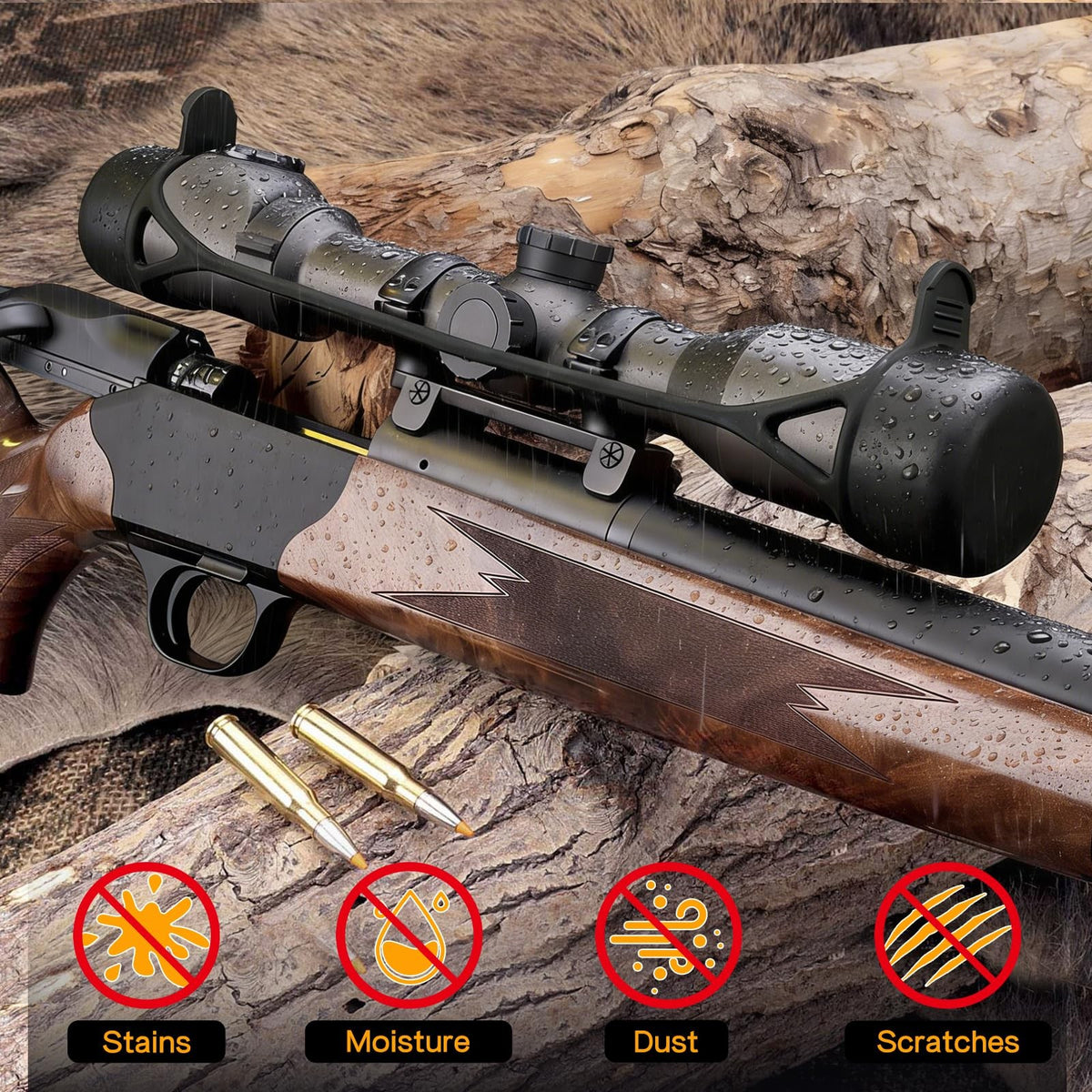 Scope Cover for Rifle Scopes up to 62mm Objective Diameter - Durable Silicone