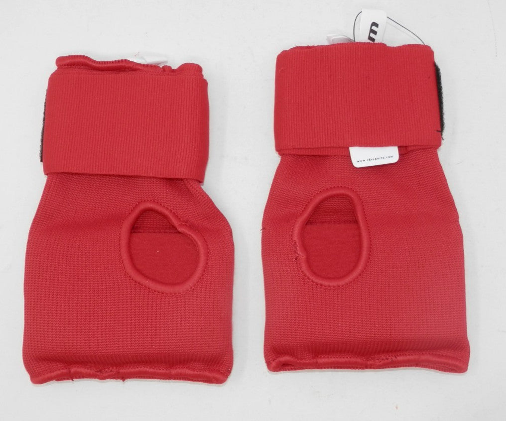 Boxing Hand Wraps Pair - Padded Muay Thai MMA Training Gloves, Medium Red