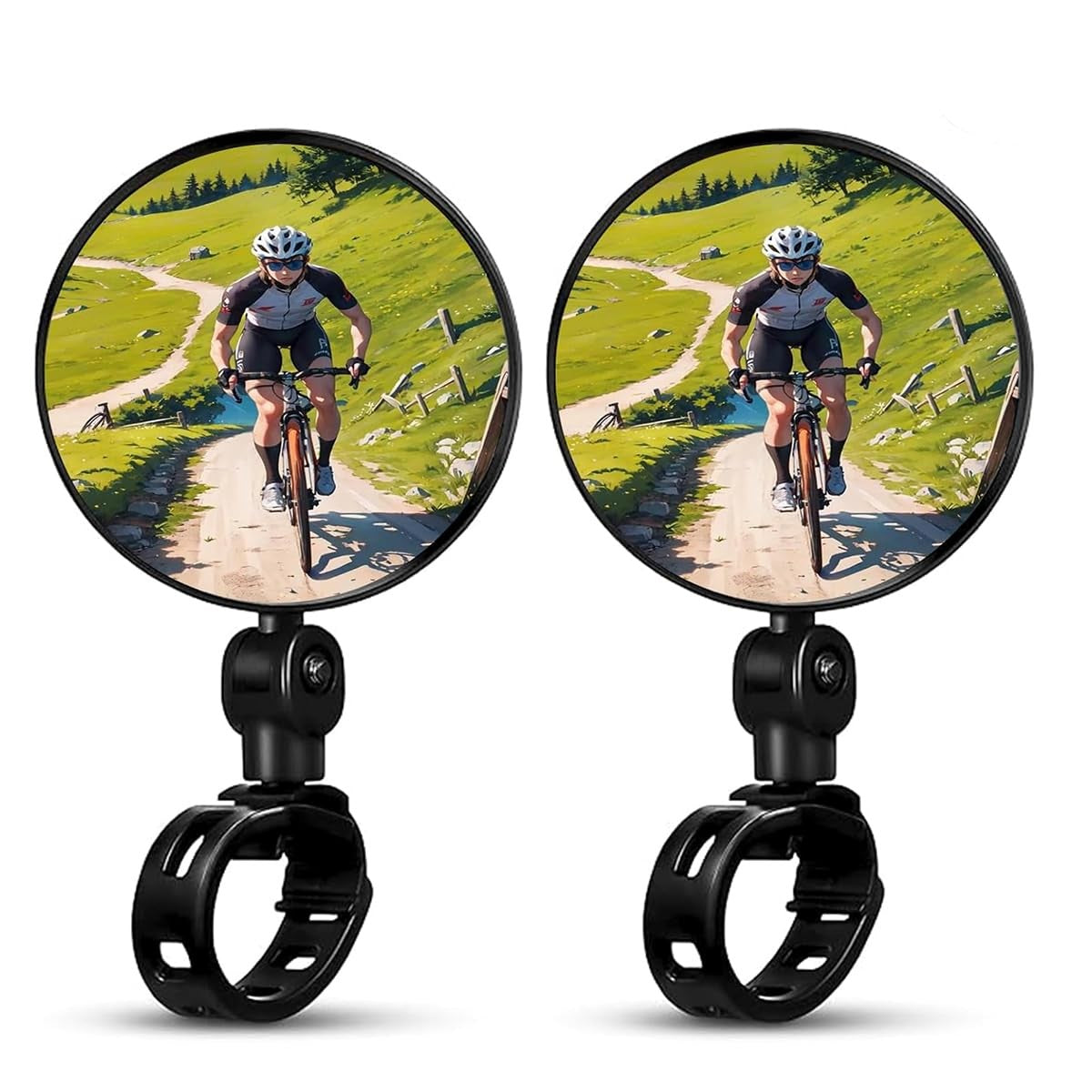 360° Rotatable Bicycle Rear View Mirrors Handlebar Mount 2 Pack