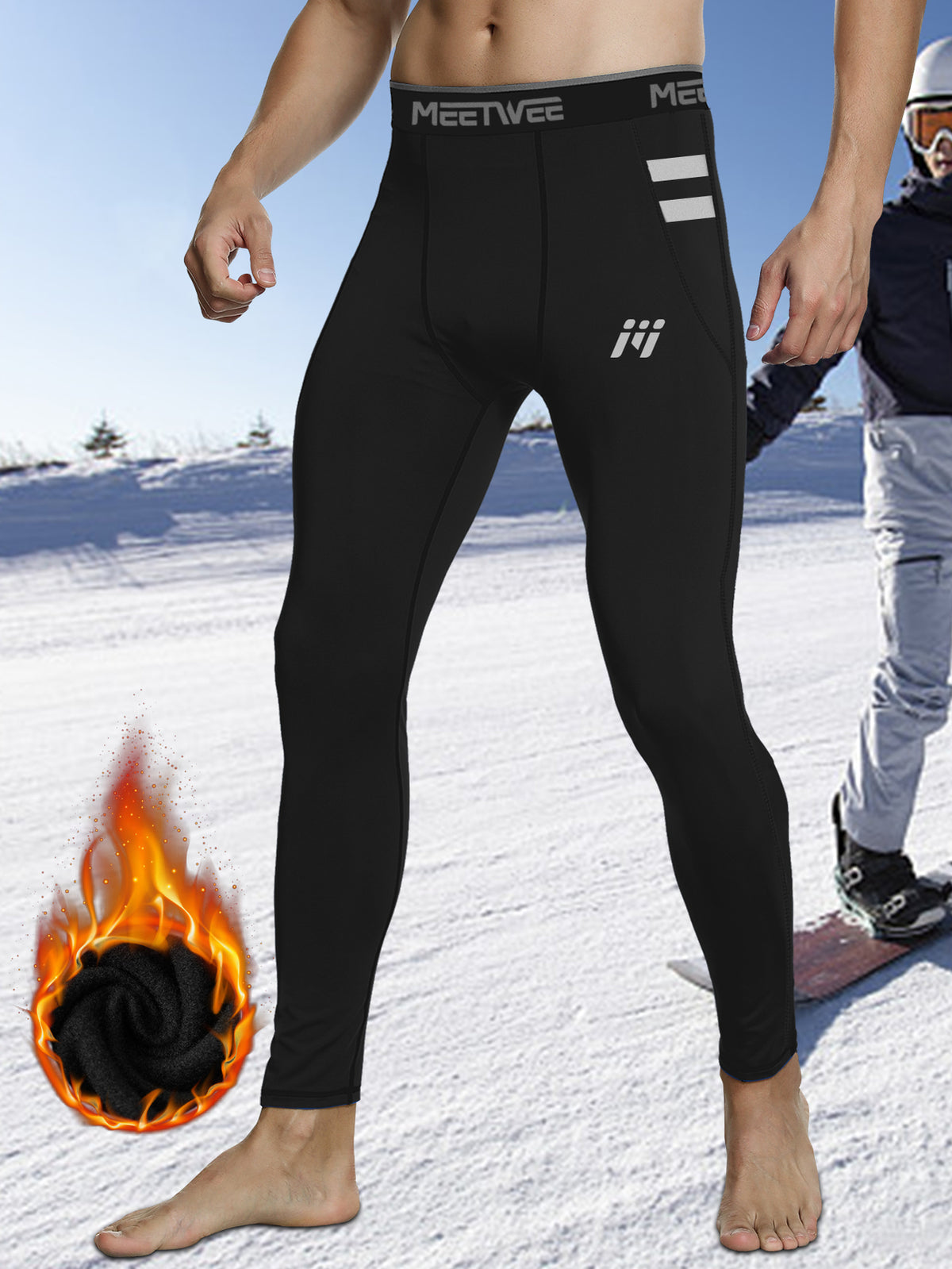 Men's Thermal Compression Pants Base Layer for Workout & Outdoor Sports