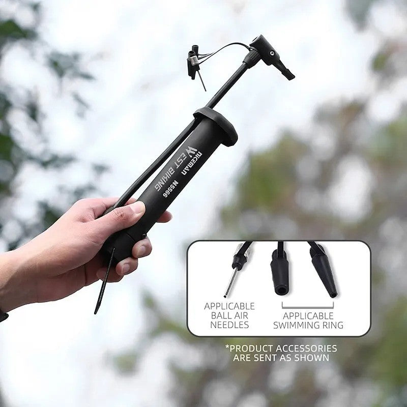 80 PSI Portable Bike Pump for MTB & Bicycle Tires - Manual Inflator