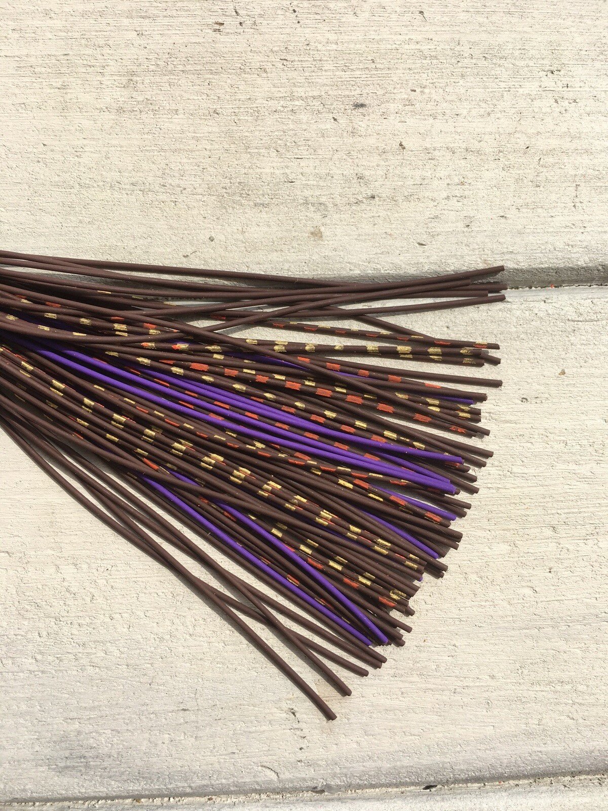 Bass Jig Skirts Living Rubber Lot of 10 - Brown Purple Craw Colors for Fishing