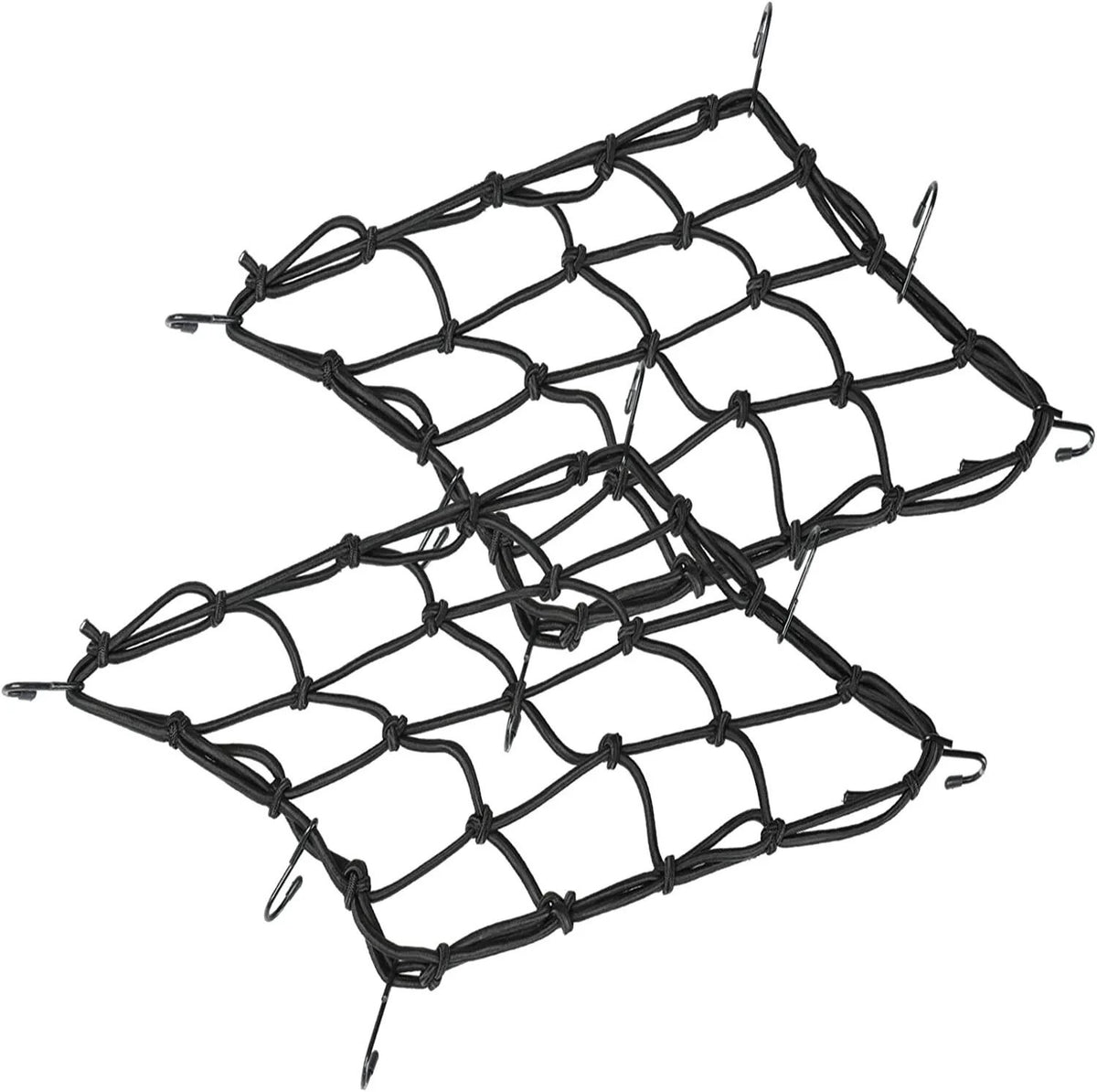Heavy-Duty Motorcycle Cargo Bungee Net 12x12 Inches - 2 Pack