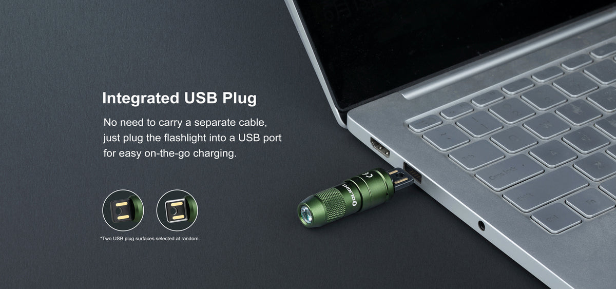 Rechargeable Keychain Flashlight 50 Lumens Compact Aluminum